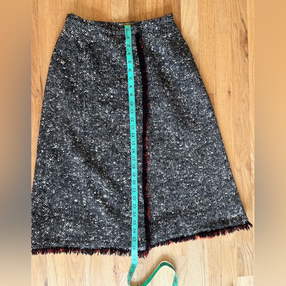 VTG 100% Wool Sloat & Co/NY Black and Red Tweed Skirt - Picture 8 of 12